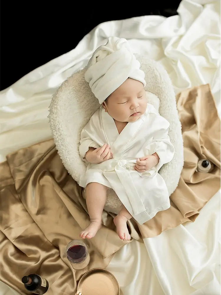 Bathrobe Wine Theme Set - Newborn Photography Props - Image 3